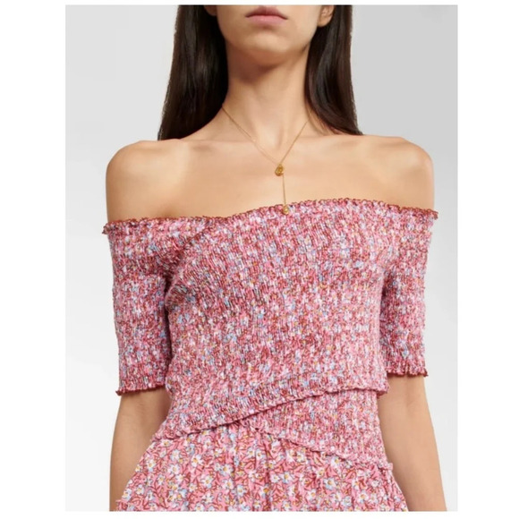 Poupette St Barth Mini Dress Soledad Light Pink Paquerette Size Large NWT New - Picture 3 of 15